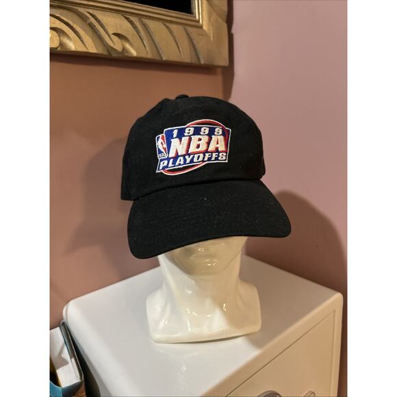 Vintage 1999 NBA Playoffs Black Adjustable hat cap NEW Twins Enterprise One Size - Picture 1 of 6